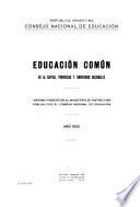 Educación común en la capital, provincias y territorios nacionales