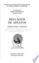 Educación de adultos, orientaciones y técnicas
