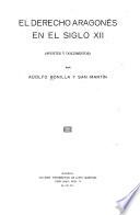 El derecho aragonés en el siglo XII