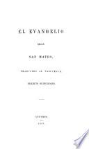 El Evangelio segun San Mateo, traducido al Vascuence, dialecto Guipuzcoano