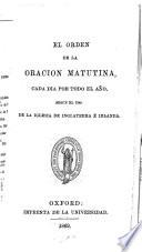 El órden de la oracion matutina