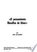 El pensamiento filosófico de Giner