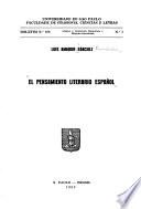 El pensamiento literario español