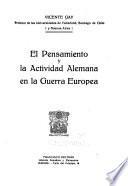 El pensamiento y la actividad alemana en la guerra europea