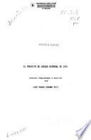 El proyecto de código criminal de 1834