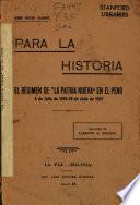 El régimen de la patria nueva en el Perú