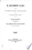 El renacimiento clásico en la literatura catalana