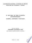 El ser ideal en tres filósofos contemporáneos: Husserl, Hartmann y Heidegger
