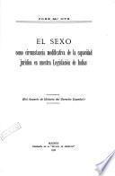 El sexo como circunstancia modificativa de la capacidad jurídica en nuestra legislación de Indias