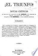 ¡El Triunfo! Notas críticas al discurso [of 12 April 1869] ... del Sr. Castelar en la cuestion religiosa, desvaneciendo los cargos dirigidos al Sr. Manterola, etc. [With the text.]