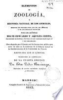 Elementos de Zoologia o Historia natural de los animales