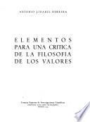 Elementos para una crítica de la filosofía de los valores