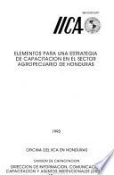 Elementos para una estrategia de capacitación en el sector agropecuario de Honduras
