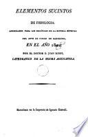 Elementos sucintos de fisiologia