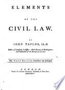 Elements of the Civil Law ... Third edition, corrected and enlarged