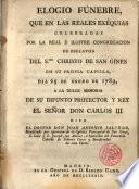 Elogio fúnebre ... de D. Carlos III