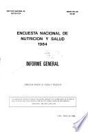 Encuesta nacional de nutrición y salud, 1984