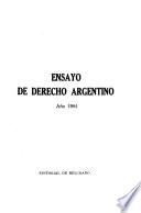 Ensayo de derecho argentino, año 1984