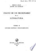 Ensayo de un diccionario de la literatura: Escritores españoles e hispanoamericanos