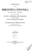 Ensayo de una Biblioteca Española de libros raros y curiosos