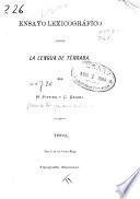 Ensayo lexicográfico sobre la lengua de térraba