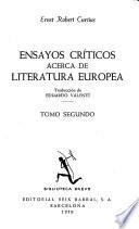 Ensayos críticos acerca de literatura europea