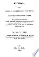 Epístola para consolar á los fieles de Jesu Cristo