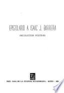 Epistolario a Isaac J. Barrera