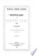 Epistolario e scritti vari con proemio biografico di A. de Gubernatis