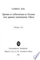 Epitome et collectorium ex Occamo circa quatuor Sententiarum libros