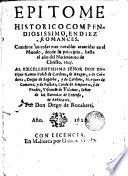 Epitome historico compendiosissimo en diez romances