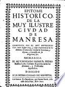 Epitome histórico de la muy ilustre ciudad de Manresa