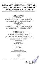 ERDA Authorization--Part 1, 1976 and Transition Period Conservation, Hearings Before the Subcommittee on Energy Research, Development and Demonstration Of..., 94-1...