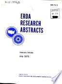 ERDA Research Abstracts