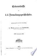 Erkenntnisse des k.k. Verwaltungsgerichtshofes