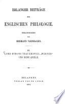 Erlanger Beiträge zur englischen Philologie