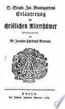 Erläuterung der christlichen Alterthümer