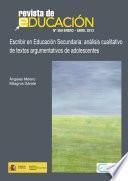 Escribir en Educación Secundaria: análisis cualitativo de textos argumentativos de adolescentes