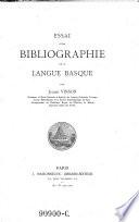 Essai d'une bibliographie de la langue basque