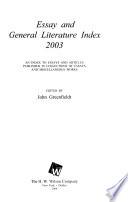 Essay and General Literature Index