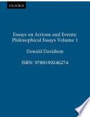 Essays on Actions and Events