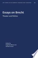 Essays on Brecht