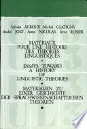 Essays toward a history of linguistic theories