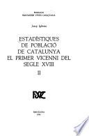 Estadístiques de població de Catalunya el primer vicenni del segle XVIII