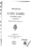 Estatutos de la Real Academia de Buenas Letras de Barcelona