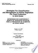 Estrategias de Clasificación Y Manejo de Vegetación Silvestre Para la Producción de Alimentos en Zonas Áridas