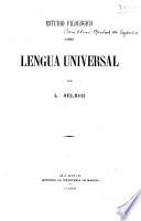 Estudio filológico sobre lengua universal