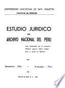 Estudio juridico del Archivo Nacional del Peru
