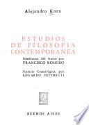 Estudios de filosofía contemporánea