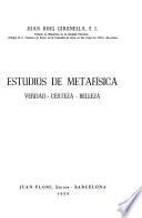 Estudios de metafísica
